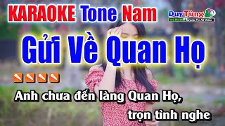 Gửi Về Quan Họ || Karaoke - Tone Nam || Nhạc Sống Duy Tùng