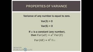 properties of expected value and variance