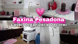 FAXINA PESADA NA COZINHA💕 LAVEI, ORGANIZEI E DECOREI