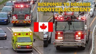 Montréal | Montréal Fire Service (SIM) 293, 273, 404 & Urgences-Santé Respond to Scooter Accident