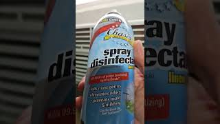 Spot cleaning AC mold with spray disinfectant