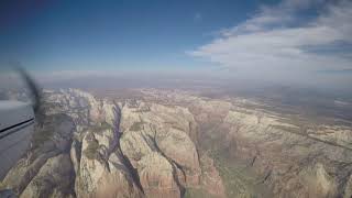 Flying over Zion canyon