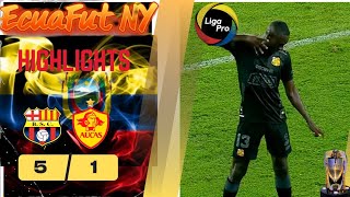 Barcelona SC 5 vs Aucas 1 Resumen Completo