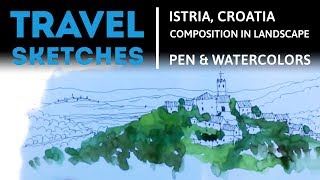 Drawing with Watercolors, Mediterranean Scene