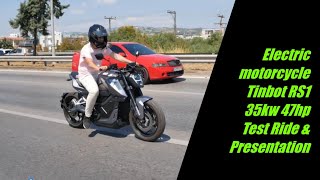 Electric motorcycle Tinbot RS1 35kw 47hp. Test ride & Αναλυτική παρουσίαση www.electricmoto.gr