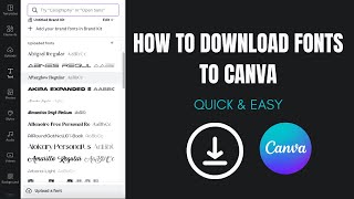 How to upload fonts to Canva Tutorial