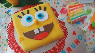 Spongebob - Regenbogen Torte mit Mascarpone Creme | Motivtorte | DaniLu