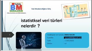 5 - İstatiksel Veri Türleri Nelerdir?