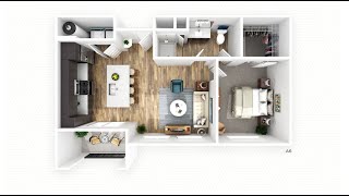 A6 Floorplan - 1 Bedroom, 1 Bathroom - Video Tour