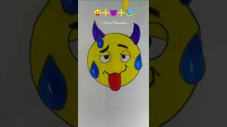 Creativeart idea😛➕👿➕😓#emoji #emojimix #shorts #art #creativeartmix #creativeart #drawing #satisfying