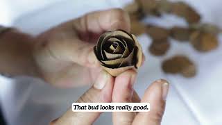 How to Make a Handcrafted Rose from Dried Rubber Tree Leaves | Easy DIY Craft Tutorial