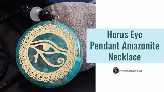 Horus Eye Pendant Amazonite Necklace