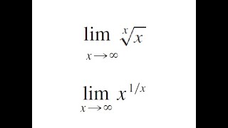 Limit of  xth Root of x at Infinity Using Natural Log and L'Hopital Rule