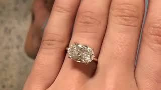 Oval Moissanite East West Setting 14k Gold Engagement Ring/Engagement Ring for Her