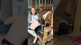 Teaching the Next Generation: Milking Ester #shorts #nubiangoats