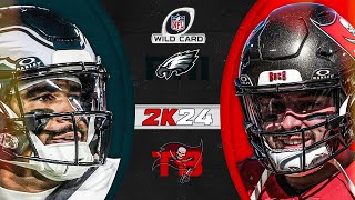 NFL 2k24 | Philadelphia Eagles at Tampa Bay Bucs | PCSX2 | Wild Card | CPU v CPU Sim | Playoffs