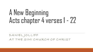 A New Beginning  Acts 2: 37-47 20210404