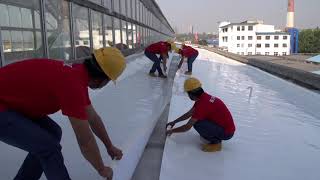 Installation video of YH PMT-3020 fully-adhered fleeced back TPO membrane