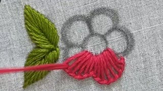 Flower Work Design Flower Stitch embroidery Hand Embroidery Flower For Flower Design #hande