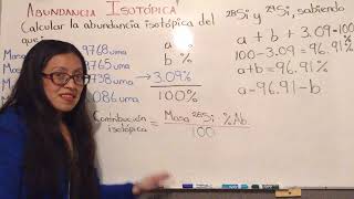 😮¿Cómo calcular abundacia isotópica cuando son tres los isótopos de un elemento químico?