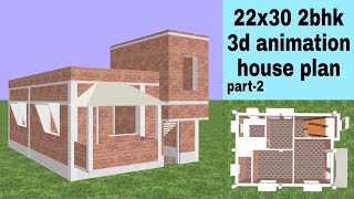 22x30 2bhk 3d house plan part - 2 | small house design ideas | walkthrough | house plan engineering