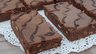 No Bake Tastiest Chocolate Fudge Brownies | Perfect Chocolate Biscuit Dessert