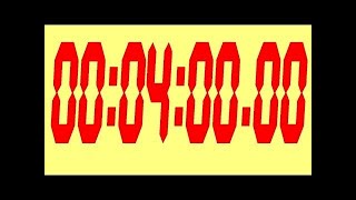 4 minutes Stopwatch with Yellow Background and Red Digits