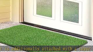 OLanto Artificial Grass Door Mat, Turf Grass Front Door Mats Outdoor/Indoor, Realistic Fake Grass R