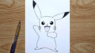 How to draw Pikachu from Pokemon | Pikachu full body step by step | easy tutorial