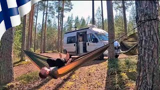 LUXURY VAN TRAVEL ON A BUDGET // WILD CAMPING IN THE WOODS