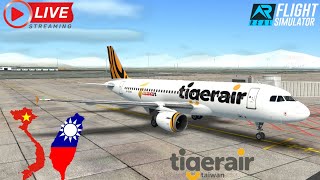 🔴Real Flight Simulator - Tigerair A320-200 | Da Nang (MHD) - Taoyuan (TPE)