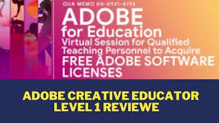 Adobe creative educator level 1 reviewer