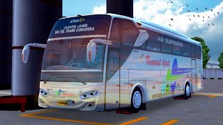 REVIEW MOD BUSSID JETBUS3+ SINGLE GLASS FULL ANIM LIVERY BUS KRAMAT DJATI