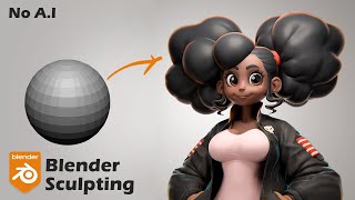 Sculpting a Pretty Girl in Blender 4.2 Tutorial: Stylized Character Workflow for Beginners Timelapse