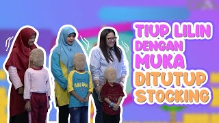 Tiup Lilin Dengan Muka Ditutup Stocking