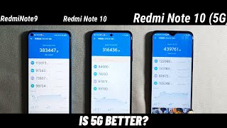 Redmi Note 9 Vs Redmi Note 10 Vs Redmi Note 10 5G Benchmark and Speed Test