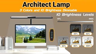 LED Desk Lamps for Home Office Eye Caring Architect Lamp with Clamp 3 Colors 10 Brightness Led Light