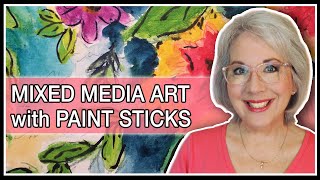 MIXED MEDIA Art Tutorial | ART JOURNALING with PAINT STICKS