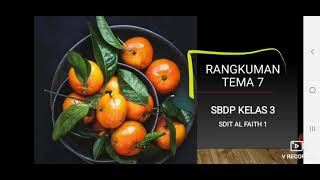 Rangkuman materi SBdP tema 7, kelas 3