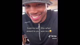 Giannis Has A Weird Response To Being Asked To Join Warriors