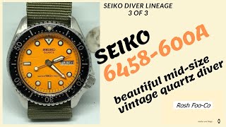 Seiko 6458-600A vintage mid-size quartz diver