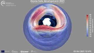 Observe the hole in the ozone layer over Antarctica during 2021