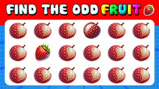 183 puzzles for GENIUS | Find the ODD One Out 🍓🍉🍇 Fruits Edition Emoji Quiz | Quiz Lion