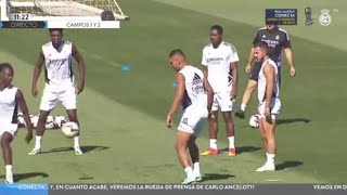 Casemiro in training with Real Madrid this morning.