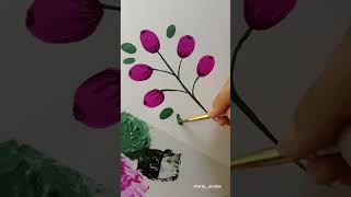 Acrylics floral tutorial #foryou #painting #foryoupage #shorts #art #acrylicpainting