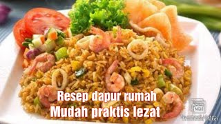 RESEP MEMBUAT NASI GORENG SEAFOOD|Bumbu rumahan