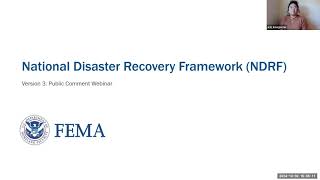 National Disaster Recovery Framework V3 Public Comment Webinar