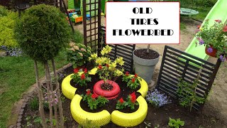 GARDEN DESIGN (142) ⚙️ Klomb kwiatowy z starych opon & Recycling old tires into flowerbed ⚙️