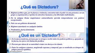 ¿Qué es una Dictadura? ¿Qué es un Dictador?