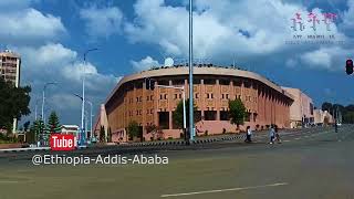 ፒያሳ Piassa Arada Menelik statue. የአድዋ ዜሮ ኪሎ ሜትር ሙዚየም ፕሮጀክት እና የምኒልክ ሀውልትአዲስ አበባ ኢትዮጵያ Adwa 00 km ,